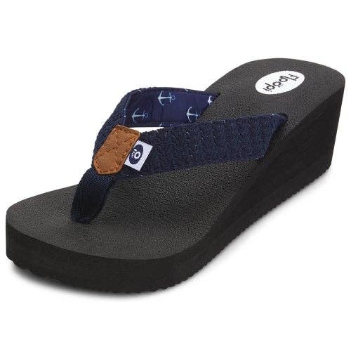 Womens Anna Wedge Yoga Mat Thong Flip Flop