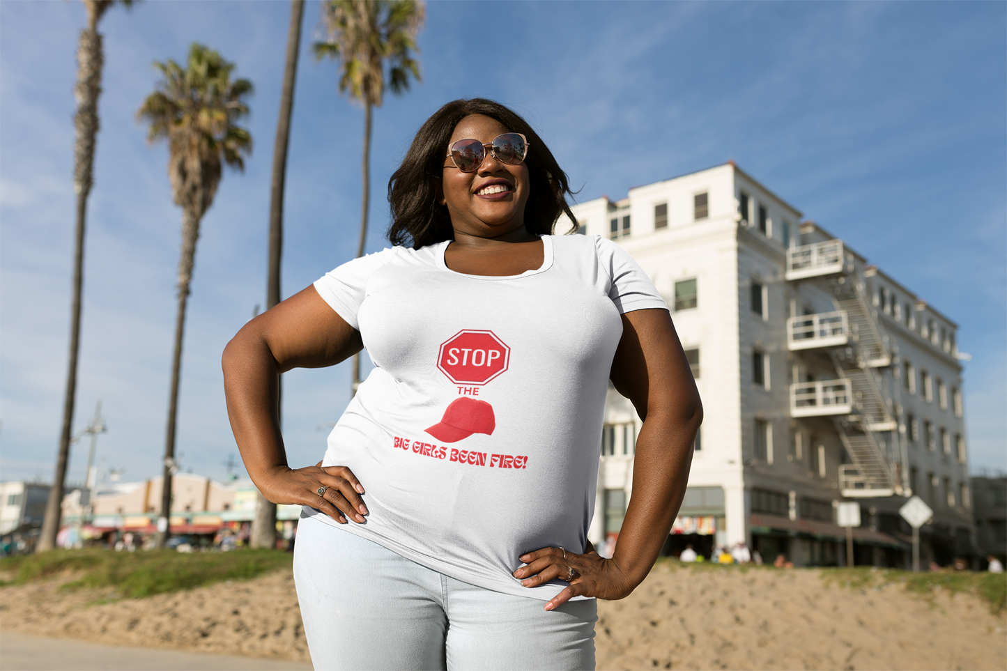 Stop the cap, big girls been fire tee, plus size women's tee, big women's tee, novelty tee